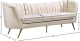 Margo Luxurious Contemporary Sofa with Gold Legs, Curved Back Design for Modern Home Elegance