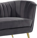 Margo Velvet Lounge Chair - Luxurious Contemporary Design with Gold Stainless Steel Legs and Curved Back