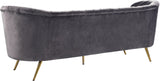 Margo Luxurious Contemporary Sofa with Gold Legs, Curved Back Design for Modern Home Elegance