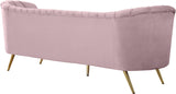 Margo Luxurious Contemporary Sofa with Gold Legs, Curved Back Design for Modern Home Elegance