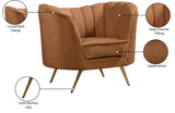 Margo Saddle Velvet Chair - Luxurious Contemporary Design with Gold Legs, Plush Comfort & Style
