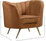 Margo Saddle Velvet Chair - Luxurious Contemporary Design with Gold Legs, Plush Comfort & Style