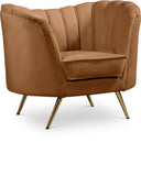 Margo Saddle Velvet Chair - Luxurious Contemporary Design with Gold Legs, Plush Comfort & Style