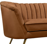 Margo Saddle Velvet Chair - Luxurious Contemporary Design with Gold Legs, Plush Comfort & Style