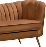 Margo Saddle Velvet Chair - Luxurious Contemporary Design with Gold Legs, Plush Comfort & Style