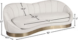 Shelly Contemporary Sofa with Unique Shell Shape and Gold Stainless Steel Base for Modern Spaces