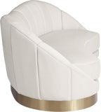 Shelly Contemporary Sofa with Unique Shell Shape and Gold Stainless Steel Base for Modern Spaces