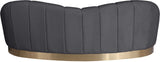 Shelly Contemporary Sofa with Unique Shell Shape and Gold Stainless Steel Base for Modern Spaces