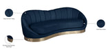 Shelly Contemporary Sofa with Unique Shell Shape and Gold Stainless Steel Base for Modern Spaces