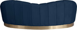 Shelly Contemporary Sofa with Unique Shell Shape and Gold Stainless Steel Base for Modern Spaces
