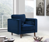 Emily Contemporary Chair with Plush Cushions, Wooden Legs, and Stylish Roll Pillows for Comfort