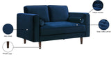 Emily Velvet Loveseat with Plush Deep Tufted Cushions and Stylish Wooden Legs for Ultimate Comfort