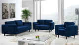 Emily Velvet Loveseat with Plush Deep Tufted Cushions and Stylish Wooden Legs for Ultimate Comfort