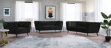 Beaumont Velvet Modern Chair – Luxurious Black Upholstery with Gold-Tipped Legs & Deep Tufting Comfort