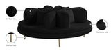 Circlet Velvet Round Sofa Settee with Gold Iron Legs - Elegant Contemporary Design for Your Home