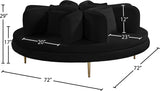 Circlet Velvet Round Sofa Settee with Gold Iron Legs - Elegant Contemporary Design for Your Home