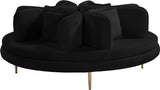 Circlet Velvet Round Sofa Settee with Gold Iron Legs - Elegant Contemporary Design for Your Home