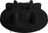 Circlet Velvet Round Sofa Settee with Gold Iron Legs - Elegant Contemporary Design for Your Home
