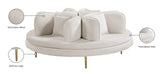 Circlet Velvet Round Sofa Settee with Gold Iron Legs - Elegant Contemporary Design for Your Home