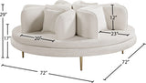 Circlet Velvet Round Sofa Settee with Gold Iron Legs - Elegant Contemporary Design for Your Home