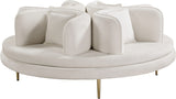 Circlet Velvet Round Sofa Settee with Gold Iron Legs - Elegant Contemporary Design for Your Home