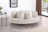Circlet Velvet Round Sofa Settee with Gold Iron Legs - Elegant Contemporary Design for Your Home