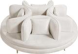 Circlet Velvet Round Sofa Settee with Gold Iron Legs - Elegant Contemporary Design for Your Home