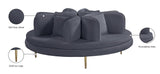 Circlet Velvet Round Sofa Settee with Gold Iron Legs - Elegant Contemporary Design for Your Home