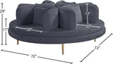 Circlet Velvet Round Sofa Settee with Gold Iron Legs - Elegant Contemporary Design for Your Home