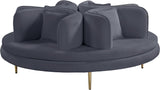 Circlet Velvet Round Sofa Settee with Gold Iron Legs - Elegant Contemporary Design for Your Home