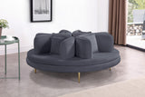 Circlet Velvet Round Sofa Settee with Gold Iron Legs - Elegant Contemporary Design for Your Home