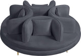 Circlet Velvet Round Sofa Settee with Gold Iron Legs - Elegant Contemporary Design for Your Home