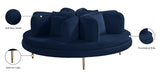 Circlet Velvet Round Sofa Settee with Gold Iron Legs - Elegant Contemporary Design for Your Home