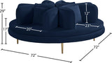 Circlet Velvet Round Sofa Settee with Gold Iron Legs - Elegant Contemporary Design for Your Home