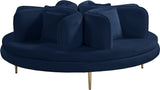 Circlet Velvet Round Sofa Settee with Gold Iron Legs - Elegant Contemporary Design for Your Home