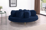 Circlet Velvet Round Sofa Settee with Gold Iron Legs - Elegant Contemporary Design for Your Home
