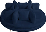Circlet Velvet Round Sofa Settee with Gold Iron Legs - Elegant Contemporary Design for Your Home