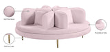 Circlet Velvet Round Sofa Settee with Gold Iron Legs - Elegant Contemporary Design for Your Home
