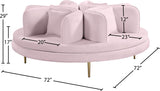 Circlet Velvet Round Sofa Settee with Gold Iron Legs - Elegant Contemporary Design for Your Home