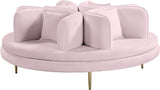Circlet Velvet Round Sofa Settee with Gold Iron Legs - Elegant Contemporary Design for Your Home
