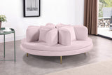 Circlet Velvet Round Sofa Settee with Gold Iron Legs - Elegant Contemporary Design for Your Home