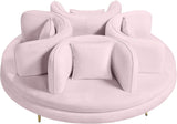 Circlet Velvet Round Sofa Settee with Gold Iron Legs - Elegant Contemporary Design for Your Home
