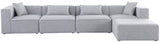 Cube Modular Sectional Sofa - Elegant Cream Linen Fabric with Customizable Configurations & Style