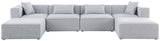 Cube Modular Sectional Sofa - Elegant Cream Linen Fabric with Customizable Configurations & Style