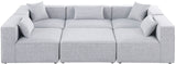 Cube Modular Sectional Sofa - Elegant Cream Linen Fabric with Customizable Configurations & Style