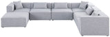 Cube Modular Sectional Sofa - Elegant Cream Linen Fabric with Customizable Configurations & Style