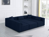 Cube Modular Sectional Sofa - Elegant Cream Linen Upholstery for Customizable Contemporary Comfort