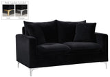 Naomi Contemporary Loveseat with Plush Velvet Comfort and Customizable Gold & Chrome Legs for Style