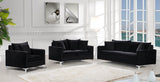 Naomi Contemporary Loveseat with Plush Velvet Comfort and Customizable Gold & Chrome Legs for Style