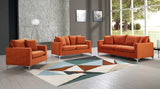 Naomi Contemporary Loveseat with Plush Velvet Comfort and Customizable Gold & Chrome Legs for Style